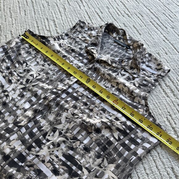 Apt. 9 Women's Blouse Size Large Sleeveless Button Up Collar Geometric Print Y2K - Picture 12 of 12